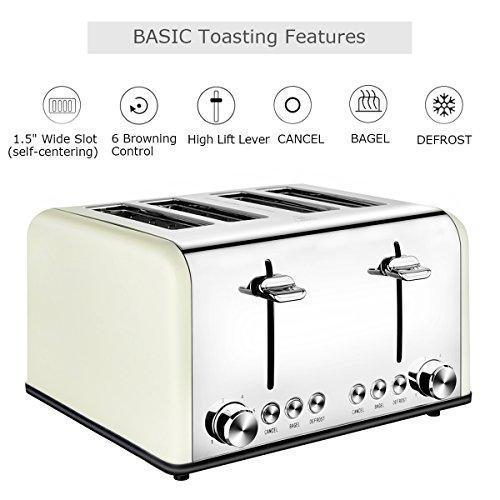 2 Slice Toaster, CUSIBOX Extra Wide Slots Stainless Steel Toaster with 7 Bread Browning Settings, REHEAT/DEFROST/CANCEL Function, 750W