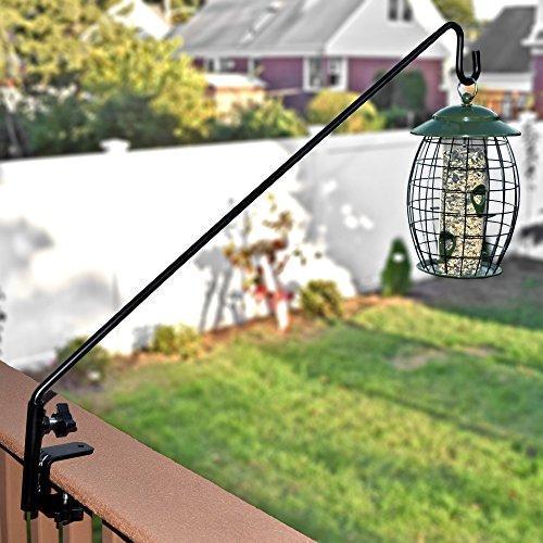 Gray Bunny GB-6819 Heavy Duty Deck Hook, 37 Inch Pole, 2 Inch Non-Slip Clamp, with 360 Degree Swivel, for Bird Feeders, Planters, Suet Baskets, Lanterns, Wind Chimes and More