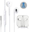 Earbuds Headphones 3.5mm Wired White Earphones Noise Isolating Headsets with Built in Microphone and Volume Control. (2 Pack)