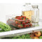 mDesign Plastic Kitchen Pantry Cabinet, Refrigerator, Freezer Food Storage Organizer Bin - for Fruit, Drinks, Snacks, Eggs, Pasta - Combo Includes Bins, Condiment Caddy, Egg Holder - Set of 4 - Clear