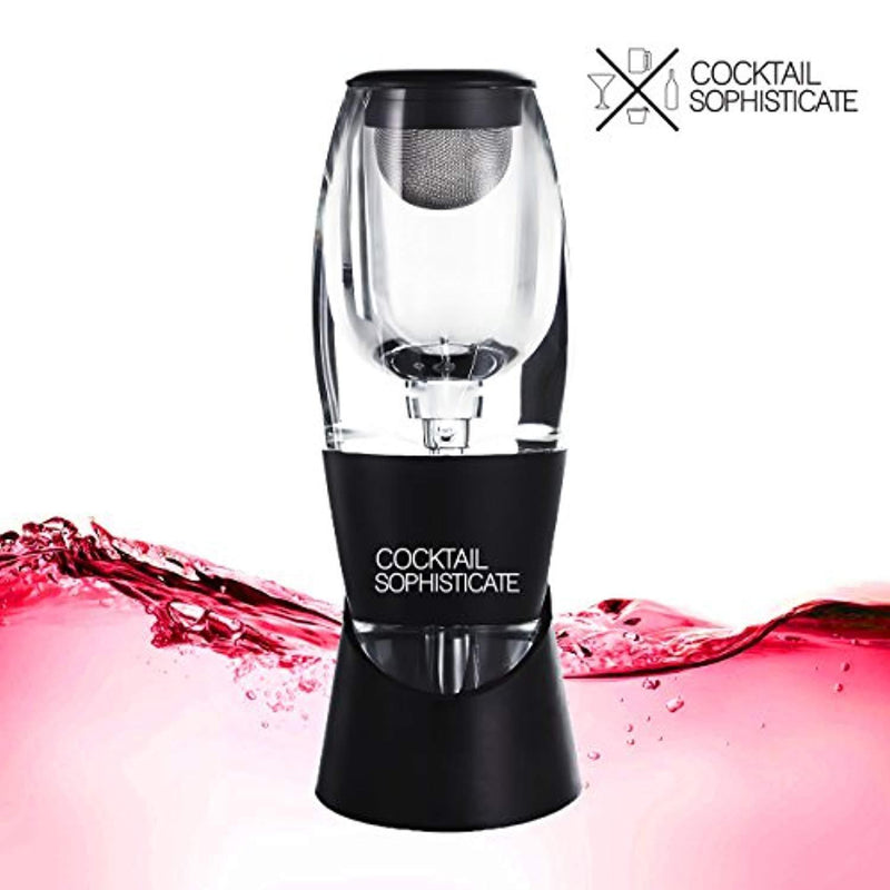 Premium Red Wine Aerator Decanter by Cocktail Sophisticate: Acrylic DispensPremium Red Wine Aerator Decanter by Cocktail Sophisticate: Acrylic Dispenser Pourer 3 Stage Quick Decanting System with Stand | Gift Box Set for Wine Loverser Pourer 3 Stage Quick