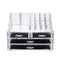 DreamGenius Makeup Organizer 2 Pieces Acrylic Jewelry and Cosmetic Storage Display Boxes with 4 Drawers