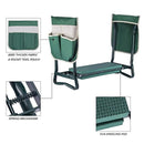 Fitnessclub Deep Seat Garden Kneeler and Seat-Folding Garden Kneeler with 2 Ex-Large Tool Pouches-Gardener Foldable Bench Stool with Kneeling Pad Cushion-Gardening Bench