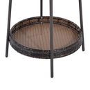 Outsunny Outdoor Patio Rattan Wicker Ice Bucket Cooler with Lid