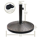 Sunnyglade 18"" 30.2-lbs Outdoor Living Heavy Duty Round antiqued Patio Umbrella Base (Bronze)