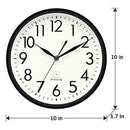 DreamSky 10 inches Silent Non-Ticking Quartz Wall Clock Decorative Indoor Kitchen Clock,3D Numbers Display,Battery Operated Wall Clocks