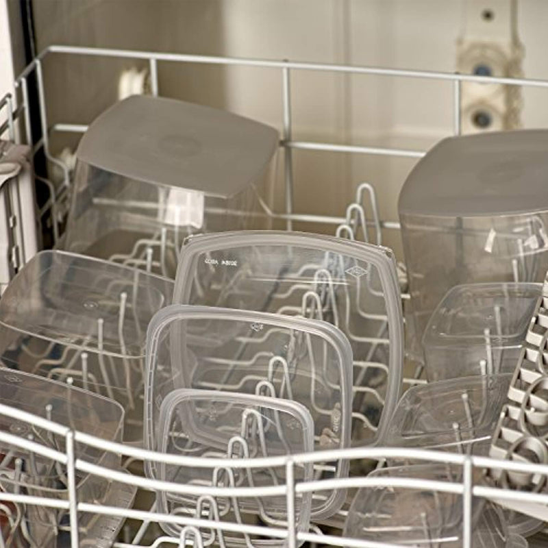 Decony Deli Food Storage Containers with Lids Temper Evident Leak-Proof Ultra Clear Square Space Saver and Stackable Shape Microwavable and Freezable and Dishwasher Safe, 64 oz, Set of 10