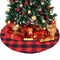 ATLIN Buffalo Plaid Christmas Tree Skirt - Larger 3 Inch Red and Black Checks for a Traditional Look - Machine Wash and Dry – 3 ft and 4 ft Models