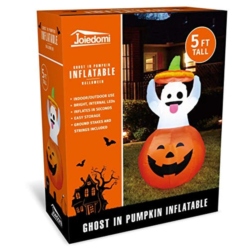 Joiedomi Halloween Inflatable Ghost in Pumpkin for Halloween Outdoor Decoration (5 ft Tall)