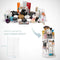 Jerrybox Makeup Organizer Adjustable Professional Makeup Organizer, Compact Size with Large Capacity, Fits Different Types of Cosmetics and Accessories Square (Transparent)