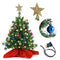 20" Tabletop Mini Christmas Tree Set with Clear LED Lights, Star Treetop and Ornaments, Best DIY Christmas Decorations by Joiedomi