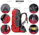 60L Waterproof Lightweight Hiking Backpack with Rain Cover,Outdoor Sport Travel Daypack for Climbing Camping Touring