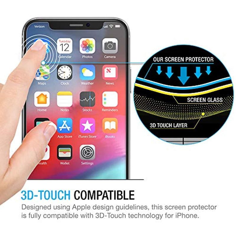 Maxboost Screen Protector for Apple iPhone XS Max (6.5 inch) (Clear, 3 Packs) 0.25mm iPhone XS Max Tempered Glass Screen Protector w/Advanced Clarity [3D Touch] Work with Most Case 99% Touch Accurate