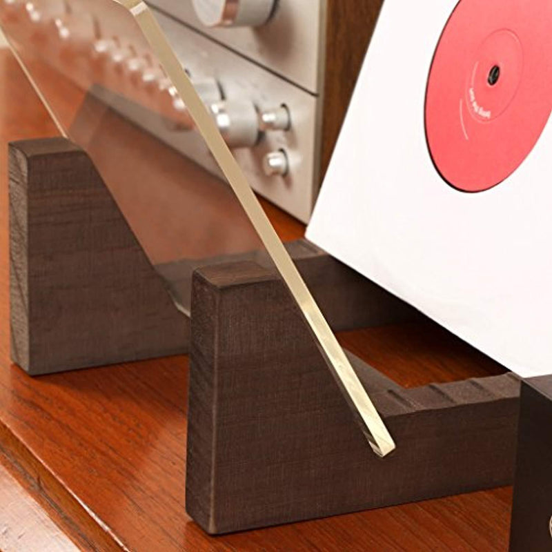 KAIU Vinyl Record Storage Holder - Stacks up to 30 Albums, 7 or 12 inch - Solid Wood Stand with Clear Acrylic Ends - Display Your Singles and LPs in This Modern Portable Rack Unit - Patent Pending