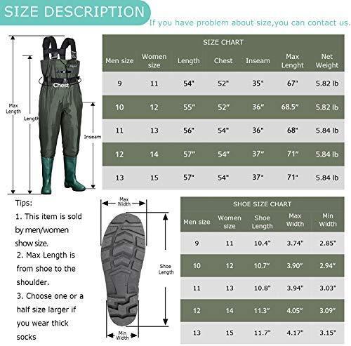 OXYVAN Waders Waterproof Lightweight Fishing Waders with Boots Bootfoot Hunting Chest Waders for Men Women