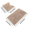 Sunnyglade Bathroom Contour Rugs Combo, Set of 2 Chenille Fabric Microfiber Soft Shaggy Non Slip 21" X 34" Bath Shower Mat and 20" X 20" U-shaped Toilet Floor Rug Bathroom Carpet