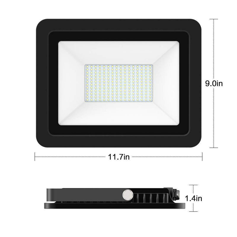 LED Flood Light 200W, 20000LM 6000K IP66 Waterproof Indoor Outdoor LED Security Lights Wall Lights for Cell, Lascape, Parking lot, Garden, Basketball Football Playground Commercial Lighting with Plug