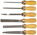 Nicholson 6 Piece Hand File Set with Wood Handles, American Pattern, 4" Length