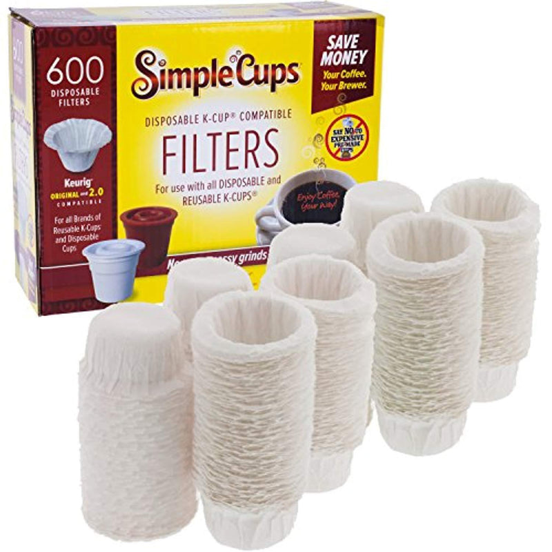 Disposable Filters for Use in Keurig Brewers- 600 Single Serve Replacement Filters for Regular and Reusable K Cups- Use Your Own Coffee in K-cups