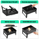 Uten Barbecue Charcoal Grill Folding Portable Lightweight BBQ Tools for Outdoor Cooking Camping Hiking Picnics Tailgating Backpacking