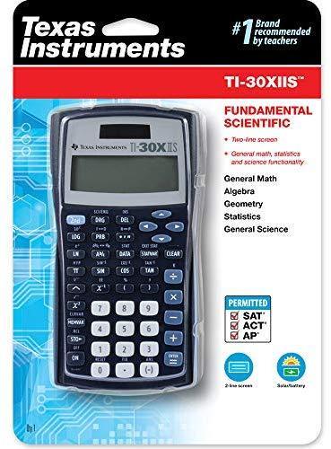 Texas Instruments TI-30X IIS 2-Line Scientific Calculator, Black with Blue Accents