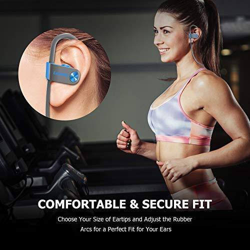 Bluetooth Headphones, Letsfit Wireless Headphones, IPX7 Waterproof Sports Earphones Gym Running, HD Stereo Headset w/Mic, 8 Hours Battery Noise Cancelling Bluetooth Earbuds