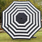 Sunnyglade 9ft Patio Umbrella Replacement Canopy Market Umbrella Top Outdoor Umbrella Canopy with 8 Ribs (Black and White)