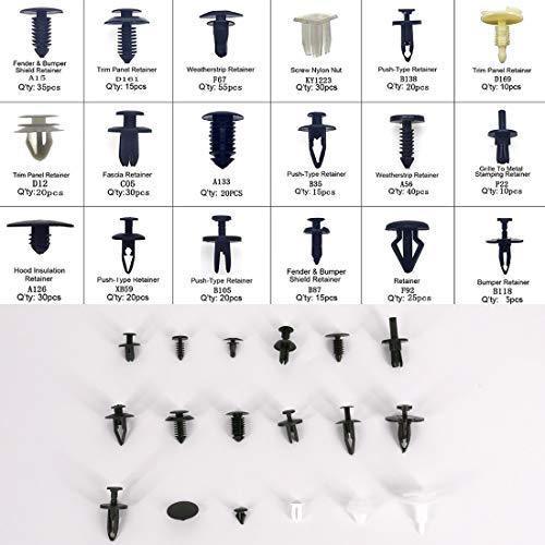 UTSAUTO 620Pcs Car Retainer Clips & Plastic Fasteners Kit Fender Rivet Clips 16 Most Popular Sizes Auto Push Pin Rivets Set for Toyota GM Ford Honda Acura Chrysler