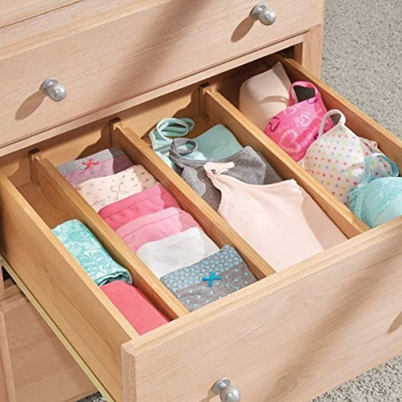 TILEMALL Bamboo Kitchen Drawer Dividers Drawer Organizers Expandable Drawer Dividers Wood Desk Drawer Organizers, Tray Organizer for Kitchen, Baby Drawer, Bathroom, Bedroom, Office or Dresser