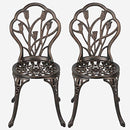 HOMEFUN Bistro Table Set, Outdoor Patio Set 3 Piece Table and Chairs, Tulip Carving and Weather Resistant (Antique Bronze)
