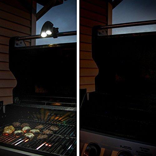 SNAP that NOW BBQ Grill Light - Black, BAR Metal CLAMP, 10 LED Lights with Touch-Sensitive Switch