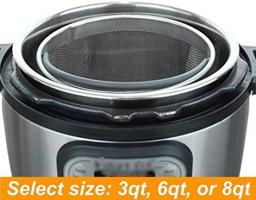 Flight Steamer Basket for 6 or 8 qt Quart Instant Pot Pressure Cooker Accessories Stainless Steel Steamer Insert with Silicone Handle and Feet Perfect for Steaming Vegetable, Meat, Hard Boiled Eggs