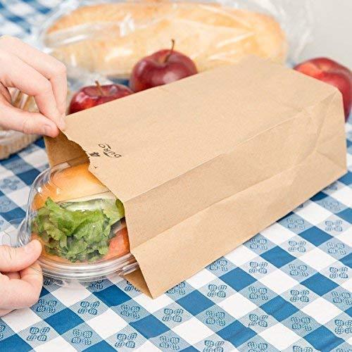 Paper Lunch Bags, Paper Grocery Bags, Durable Kraft Paper Bags, Pack Of 500 Bags (5lb, White) by CulinWare
