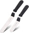 PUCKWAY Angled Icing Spatula, Stainless Steel Offset Spatula, Cake Spatula Set of 2 Black 6, 8 inch