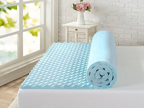 Zinus 1.5 Inch Swirl Gel Memory Foam Air Flow Topper, Full