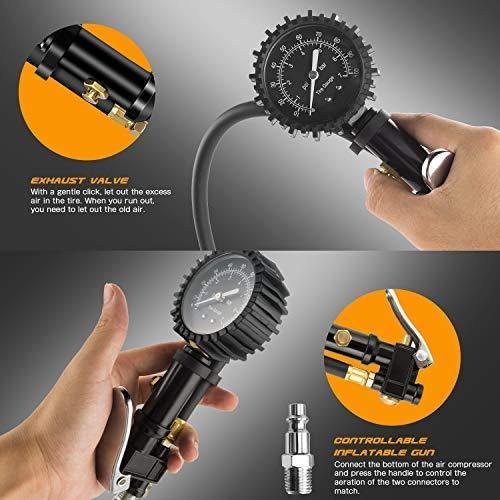 BOSONER Portable Air Compressor Pump, Tire Inflator, 12V DC Portable Air Compressor for Car Tires with LED Light for Car, Auto Shut-Off, Motorcycle, Bicycle, Balls and Other Inflatable Equipment