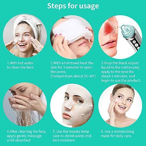 Blackhead Remover Pore Vacuum Electric Acne Comedo Extractor Tool USB Rechargeable Blackhead Suction Advanced Skin Therapy Kit Blackhead Vacuum Suction Remover Restore Radiance & Beauty for Skin