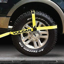 VULCAN High-Viz Adjustable Loop Auto Tie Downs with Snap Hook - 3300 lbs. Safe Working Load, 4 Pack - Easily Trailer Any Car, Truck, SUV, Jeep, Or Sportscar