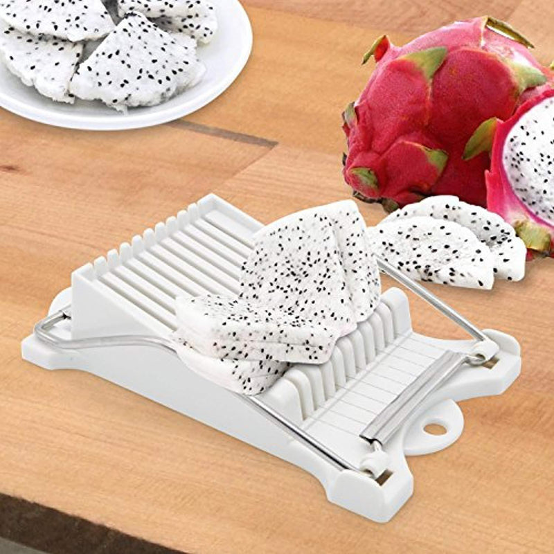 Luncheon Meat Slicer Yummy Sam Cheese Slicer Boiled Egg Slicer Fruit Slicer Soft Food Slicer Sushi Cutter Canned Meat Slicer with 10 Cutting Wire in Stainless Steel