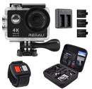 REMALI 4K Ultra HD Sports Action Camera, 1080P@60fps, 12MP, WIFI, Waterproof 30m, 2.4G Remote, 170° Wide Angle, 2” HD LCD Screen, 6 Layer Lens, Extra Battery, Charger, Carrying Case, Accessories