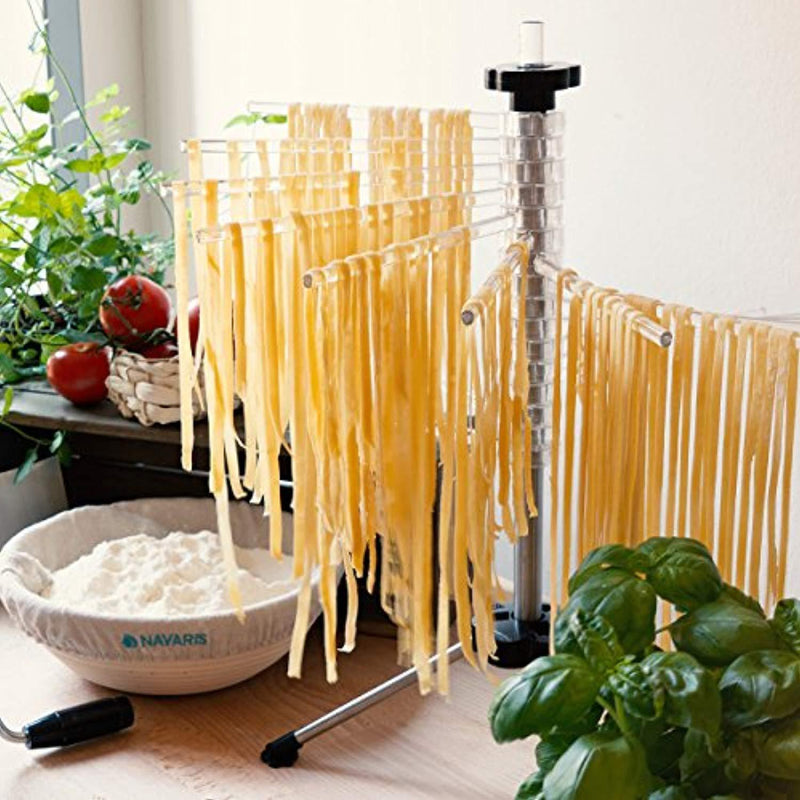 Navaris Collapsible Pasta Drying Rack - Tall Spaghetti Noodle Dryer Stand for up to 2 kgs of Homemade Noodles