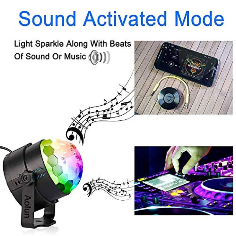 Party Lights,Disco Lights Sound Activated with Remote, Halloween Disco Ball Light,Stage lights-Multi Colors Rotating Magic LED Strobe Lights for Xmas Parties,Room,Pool,Club,Home,Church,Karaoke,Wedding