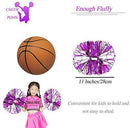 4Pcs Metallic Cheerleading Pom Poms for Kids, Creatiee 2 Pair Cheerleader Cheering Squad Pompoms for Boy Girl School Sports Games Team Spirit Cheer