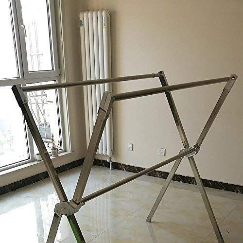 iEllevie Foldable Double Rods Stainless Steel Expandable Clothes Drying Rack Rust-Proof Guarantee, 55-95 Inch