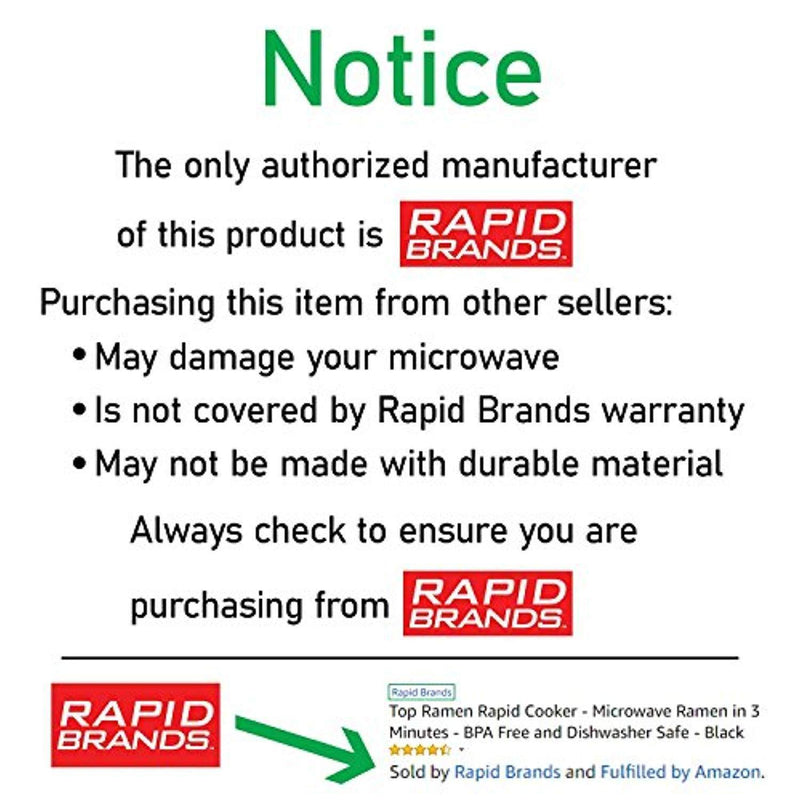 Top Ramen Rapid Cooker 2 Pack - Microwave Ramen in 3 Minutes - BPA Free and Dishwasher Safe - Black
