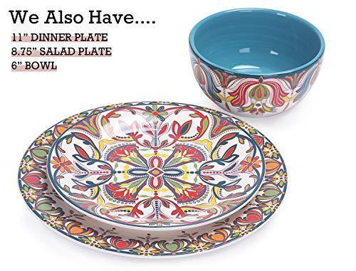 Bico Red Spring Bird Ceramic Dipping Bowl Set (13oz bowls with 14 inch platter), for Sauce, Nachos, Snacks, Microwave & Dishwasher Safe, House Warming Birthday Anniversary Gift