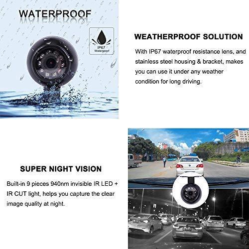 Vsysto Dash cam Backup Camera Front/Rear/Sides 4 Channels Waterproof Lens for Truck/Bus/Trailer/RV/Tractor DVR Camera Recording System with Dual Waterproof Infrared Night Vision Lens, 7.0'' Monitor