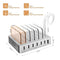 BESTHING Fast Charging Station, 6 Port USB Charging Station, Desktop Charging Stand Organizer, Phone Docking Station Removable Baffles Compatible for iPhone, iPad, Samsung, Tablet, Kindle (Silver)