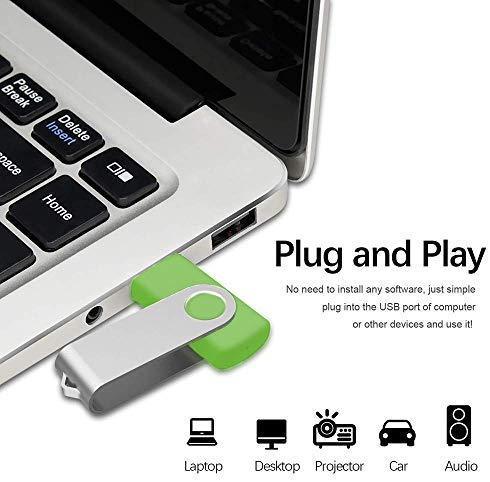 4GB USB Flash Drive Bulk 10 Pack Portable Zip Drives, Portable Thumb Drive 4 GB Swivel USB 2.0 Memory Stick Data Storage, Metal Pen Drive Flash Disk Multi Pack Jump Drives in Black by FEBNISCTE