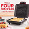 DASH No-Drip Belgian Waffle Maker: Waffle Iron 1200 Watt + Waffle Maker Machine for Waffles, Hash browns, or any Breakfast, Lunch, & Snacks with Easy Clean, Non-Stick + Mess Free Sides - Red